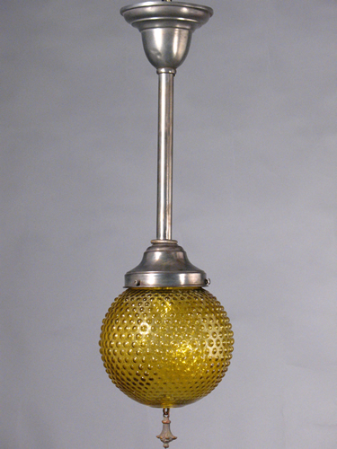Amber Hobnail Ball Pendant